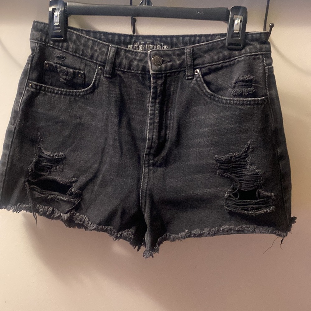 Wild Fable high rise black cut off distressed denim shorts